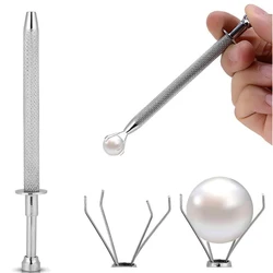 1pcs Professional Push in Syringe Type Quad Prong Small Bead Holder Grab Ball Catcher Surgical Steel Body Piercing Tools Jewelry