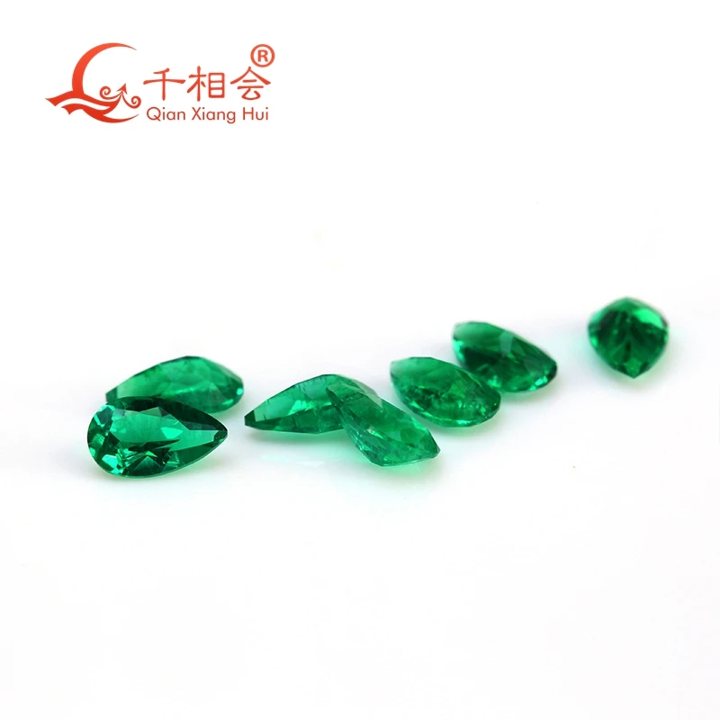 Created Hydrothermal  Muzo Emerald small size  green color  including minor cracks and inclusions loose gemstone