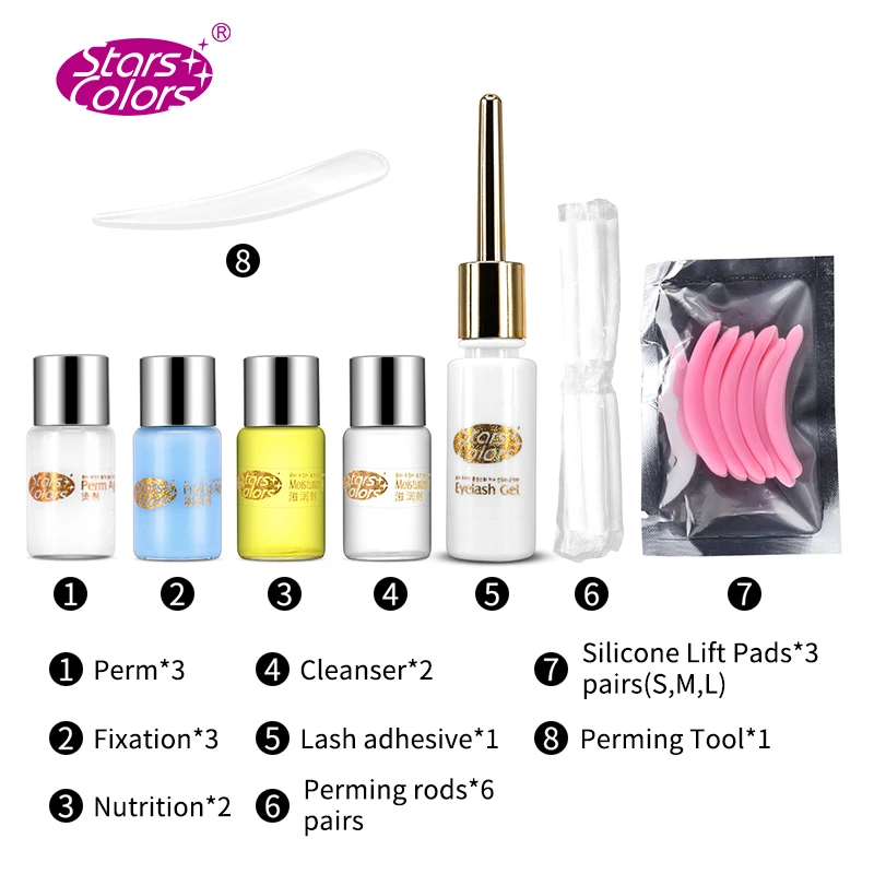 5 Kits/Lot Beauty Eyelash Perm Kit Eyelash Lifting Lash Perming Curing Up Cilia Perment Kit Set Personal Use