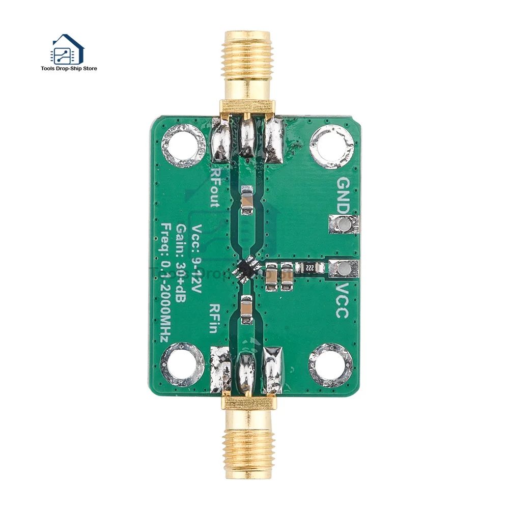 9-12V Radio Frequency Wideband Amplifier Low Noise Amplifier LNA (0.1-2000MHz Gain 30+dB)