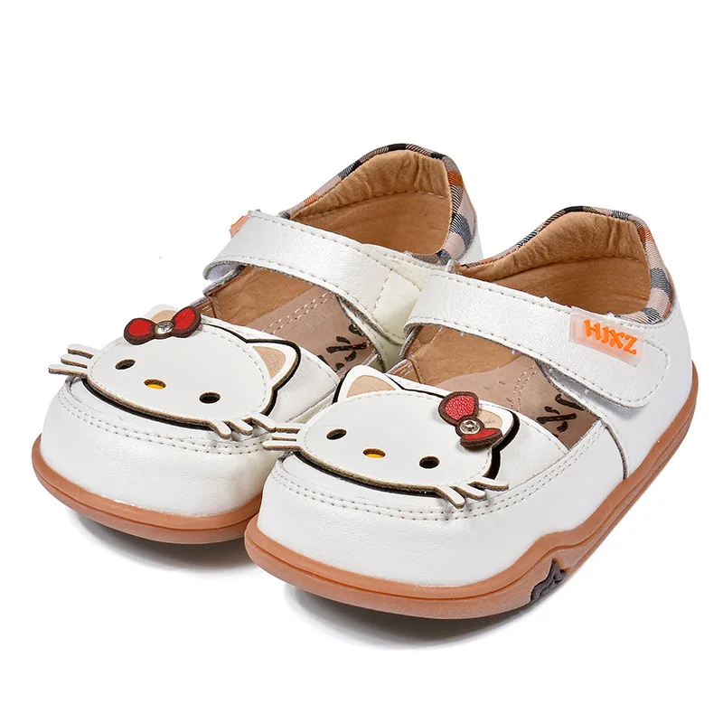 Hello Kitty Spring and Autumn New Products Girls Velcro Single Shoes Children\'s Non-slip Soft Bottom Cartoon Printing Baby Shoes