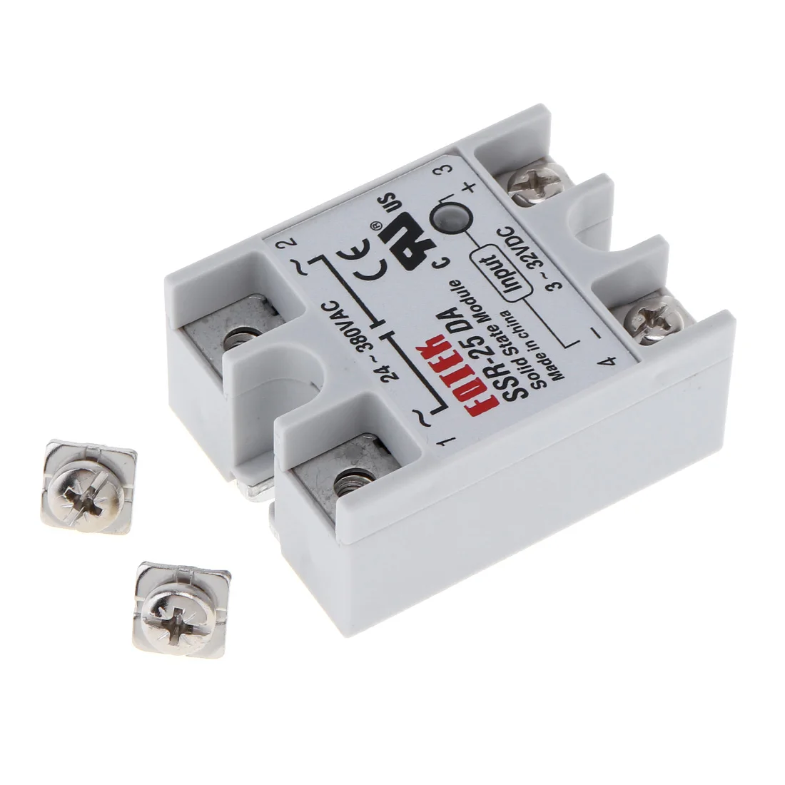 SSR-25DA relè a stato solido monofase a guscio bianco AC SSR con controllo cc senza coperchio in plastica uscita ca alta qualità