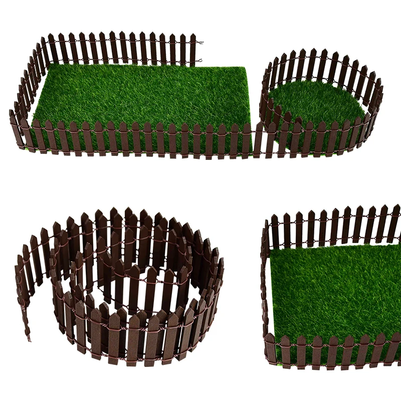 7 Colors Small Wood Fence DIY Dollhouse Miniature Fairy Garden Micro Plant Pot Decor Bonsai Lawn Decor Ornament Accessories 1m