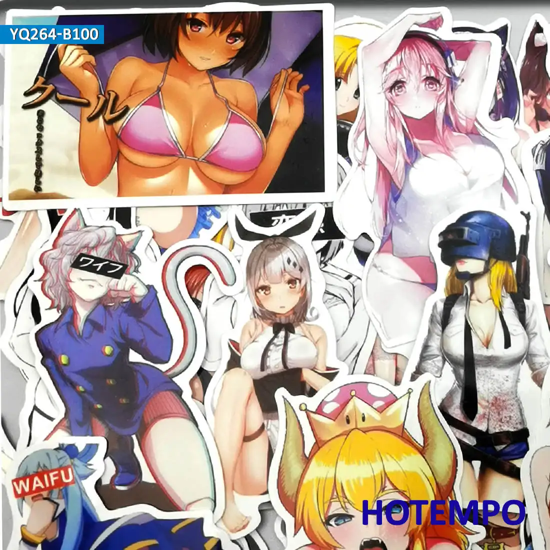 20/30/50/100Pieces Otaku WAIFU Beauty Bikini Bunny Anime Sexy Girl Stickers for Motorcycle Car Bike Luggage Phone Laptop Sticker