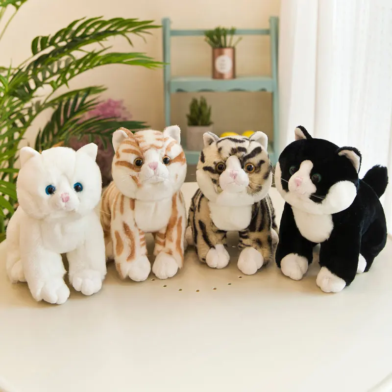 Lovely Kitty Plush Toy 25x20cm Soft Simulation Cat Doll Kids Birthday Gift