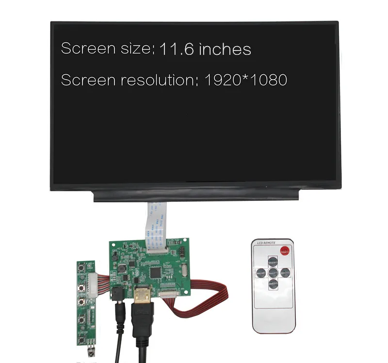 11.6 Inch 1920*1080 Screen Display LCD TFT Monitor With Driver Control Board HDMI-Compatible for Lattepanda,Banana Raspberry Pi