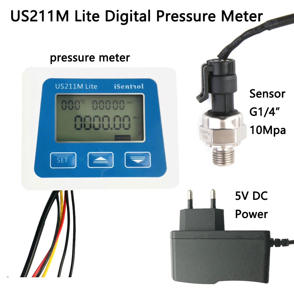 

Цифровой измеритель давления US211M Lite с датчиком, 10 МПа, G1/4 дюйма, iSentrol Technology