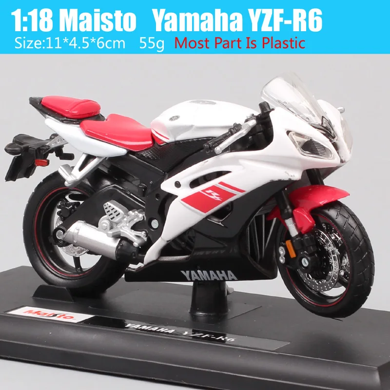 Maisto 1/18 Scale Children YAMAHA YZF R6 R1 Motorcycle Super Sport Racing Diecasts & Toy Vehicles MotorBike Model For Collection