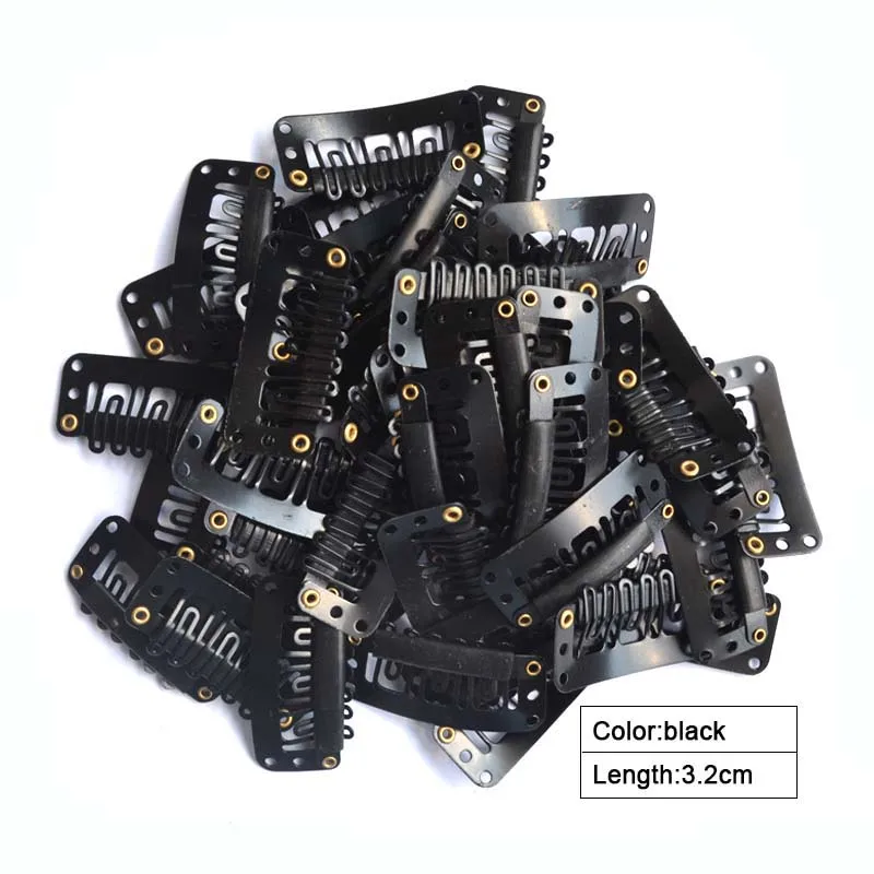 Wig Clips 100PCS 3.2cm 2.8cm U Shape Snap Clips DIY Clip-in Hair Extension Tools Hair Salon Use Clip-ins