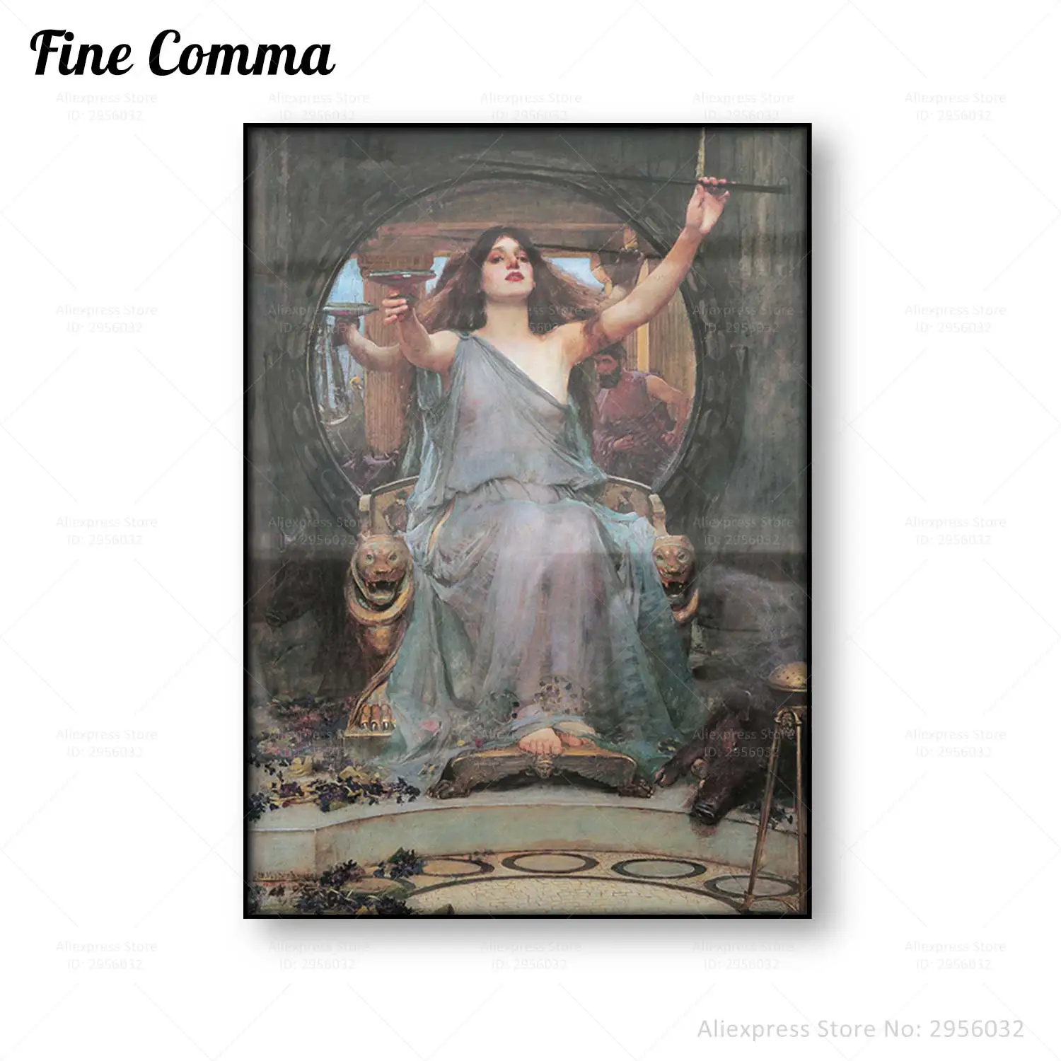 Circe Offering the Cup to Ulysses John William Waterhouse Vintage Painting Reproduction Poster Canvas Print Wall Art Home Decor