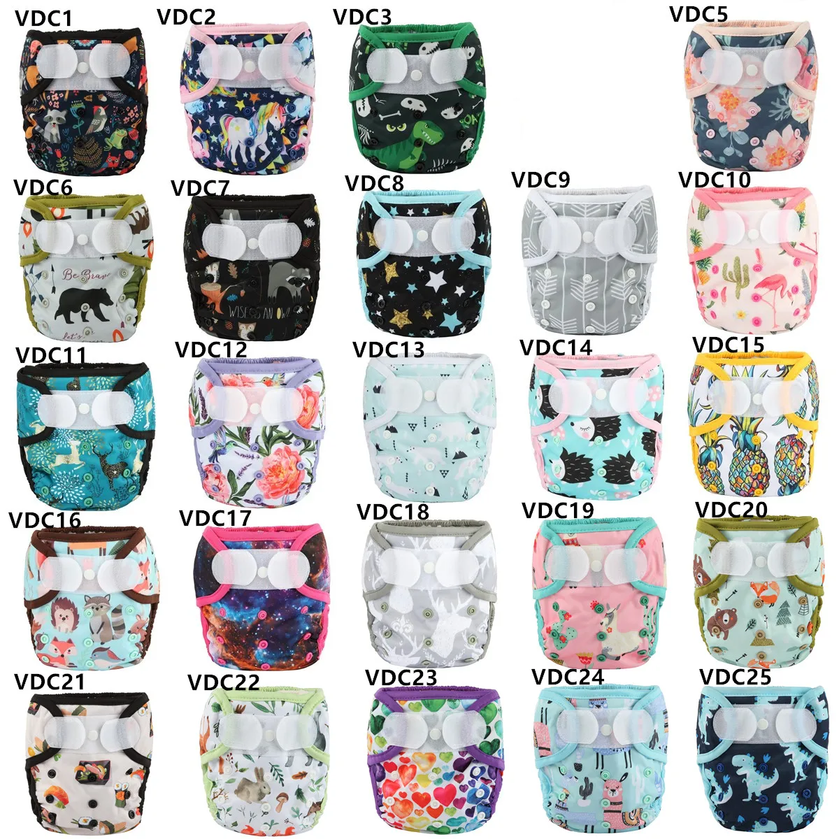 [Sigzagor] 1 OS One Size Baby Cloth Diaper Cover Nappy Hook and Loop Double Gusset NO POCKET 3-15kg