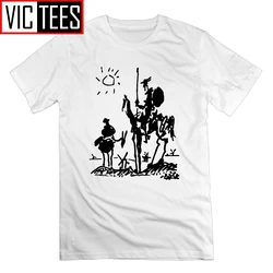 Picasso Art Painting Man's T-Shirt Don Quixote knight Vintage Men T Shirts Tees Short Sleeve 100% Cotton Funny O Neck