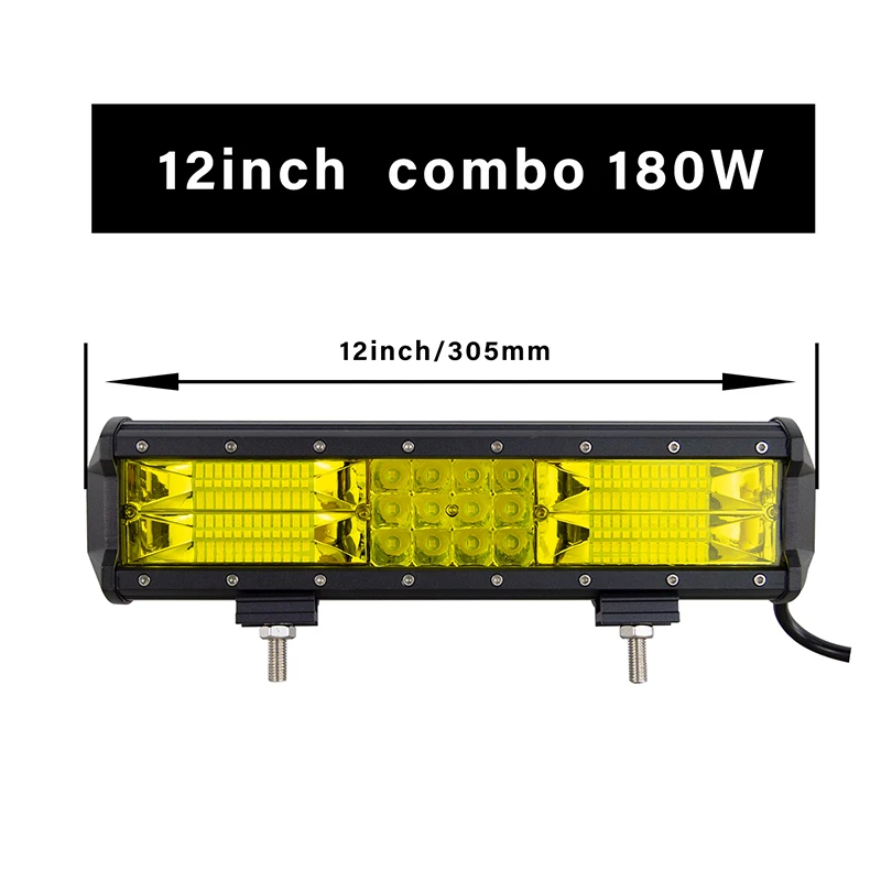 Willpower 20 22 inch Yellow Led 4x4 Offroad Light Bar 324W for 4WD Truck SUV ATV Trailer Beam Amber Work Driving Lights Fog Lamp