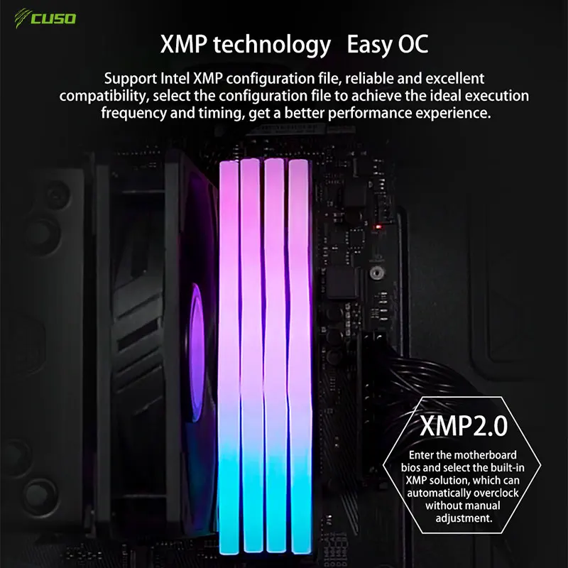 Imagem -03 - Cuso-memória de Canal Duplo para Jogos Desktop Rgb Ddr4 3200mhz 16gb 8gb 3600mhz