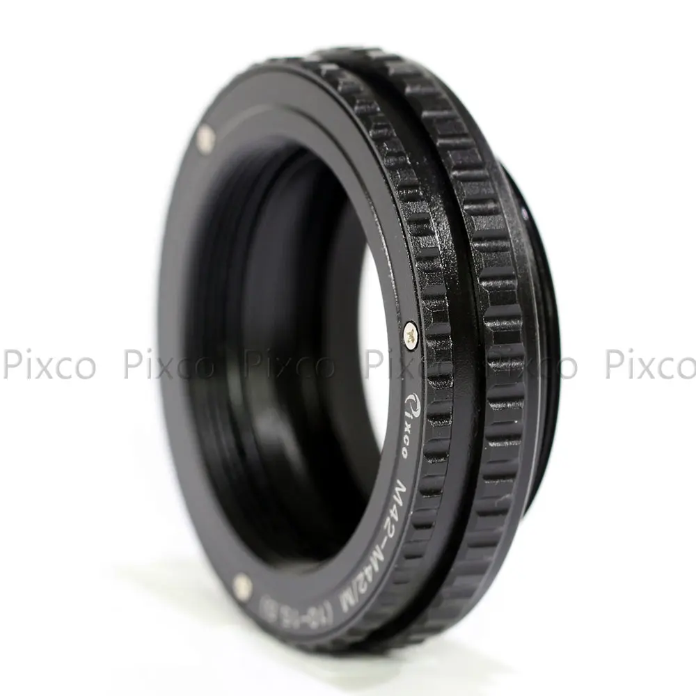 ADPLO M42 to M42 Mount Lens Adjustable Focusing Helicoid Macro Tube Adapter - 10mm to 13.5mm