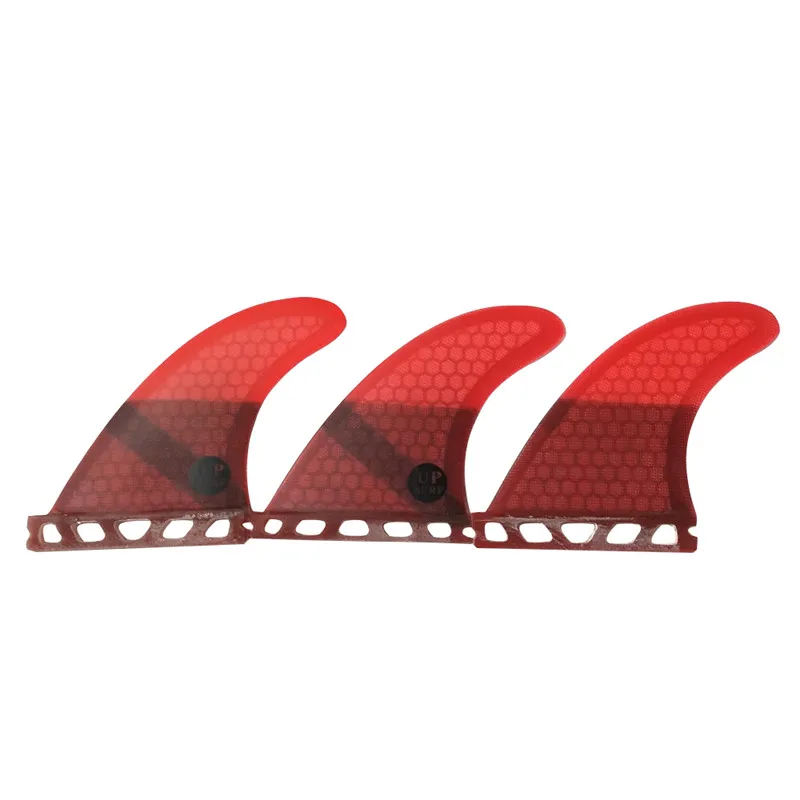 UP-Surf Single Tabs Fins, Honeycomb Fiberglass Material, S, M, L, UK2.1 Size Fins, Good Quality Tri Set Fins, Free Shipping