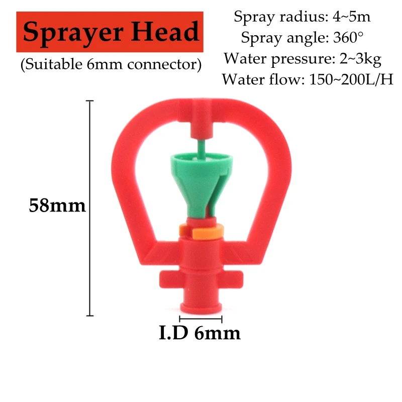 

5~50pcs Garden Irrigation Sprinkler Frame Type Sprayer Head 360° Rotating Watering Atomizing Nozzle Plants Vegetable Watering