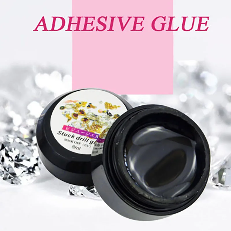 8ml Nail Art Rhinestone Gel Glue Professional Diamond Sticky Adhesive UV Gel Nail Polish Glue DIY Crystal Gem Jewelry Decoration