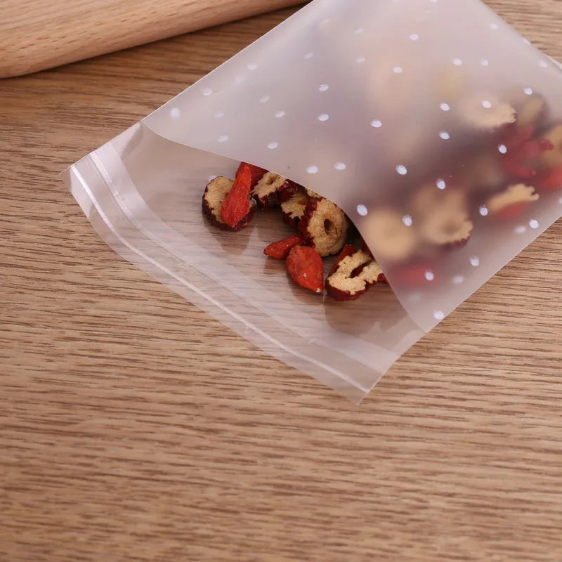 100PCs Transparent Dot Bags Small Ziplock Food Packaging Bags Clear Fresh-keeping Dustproof Reclosable Candy Cookie DIY Storage