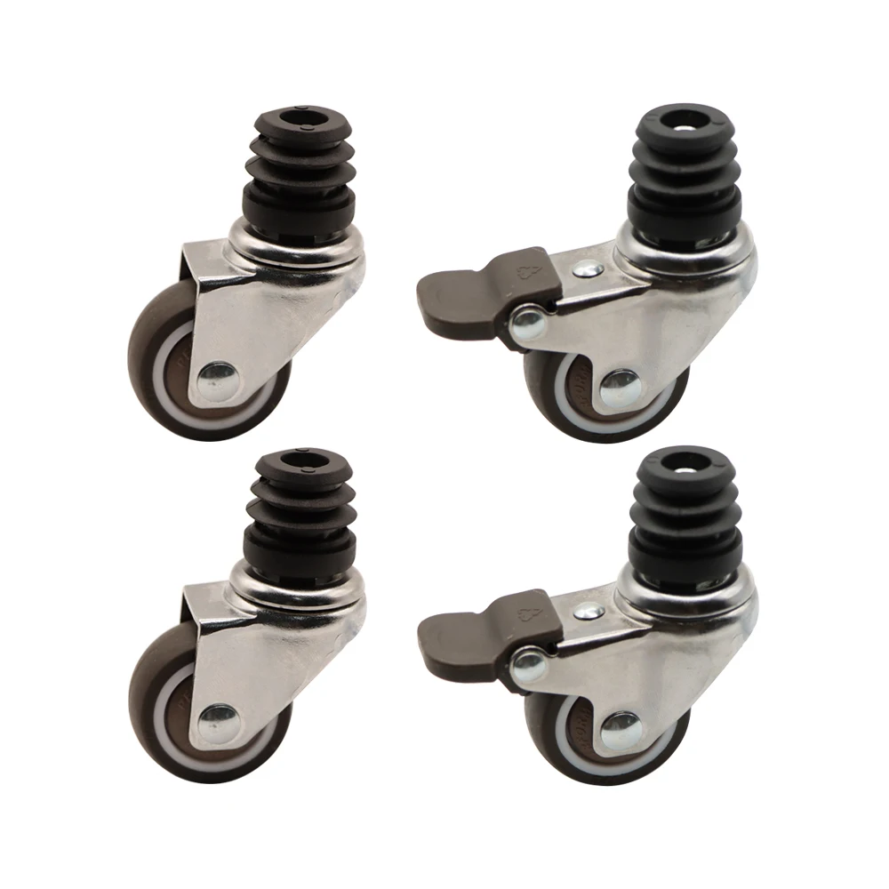 4Pcs Furniture Swivel Casters M8 Threaded Stem 1.5