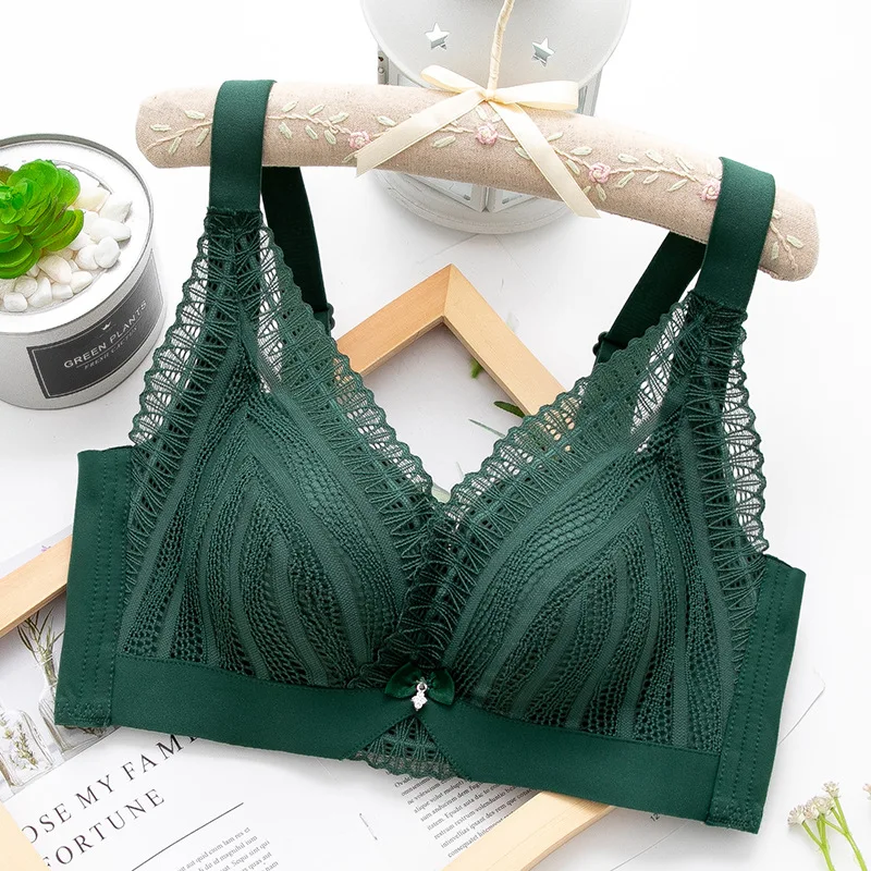 Sanderala Women Sexy Lace Bras Bralette Plus Size Soft Wireless Comfortable Female Everyday Bow Underwear Padded Lingerie