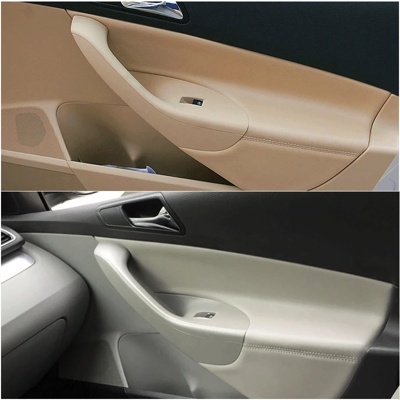 Car Styling Interior Microfiber Leather Door Panel Armrest Cover Protective Trim For VW Passat B6 2006 2007 2008 2009 2010