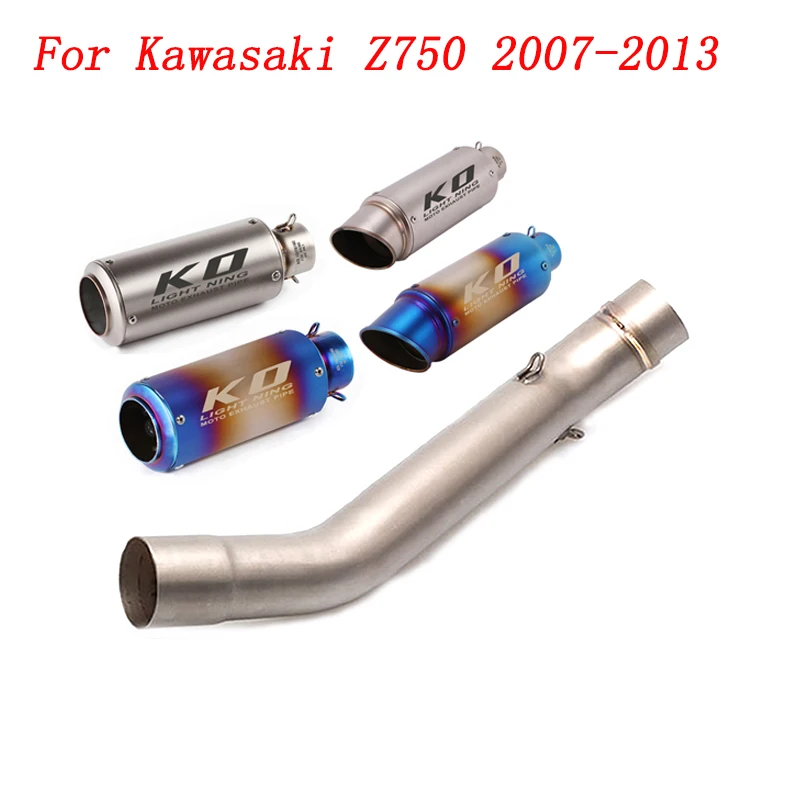 

Escape Motorcycle Exhaust Middle Link Tube And 51mm Vent Pipe Stainless Steel Exhaust System For Kawasaki Z750 2007-2013