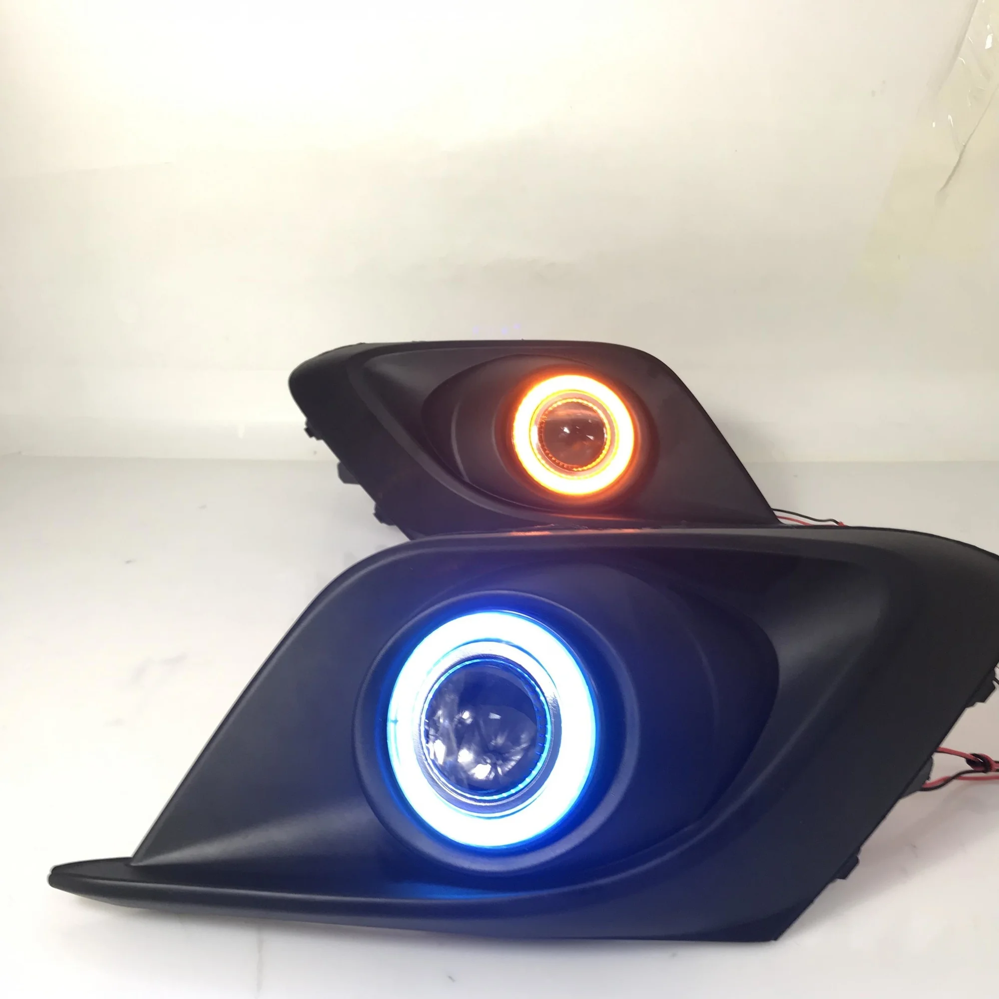 Osmrk-Conjunto de luces antiniebla de conducción para mazda 3, axela 2014-16 cob, Ojo de Ángel, luces led de circulación diurna, control por aplicación