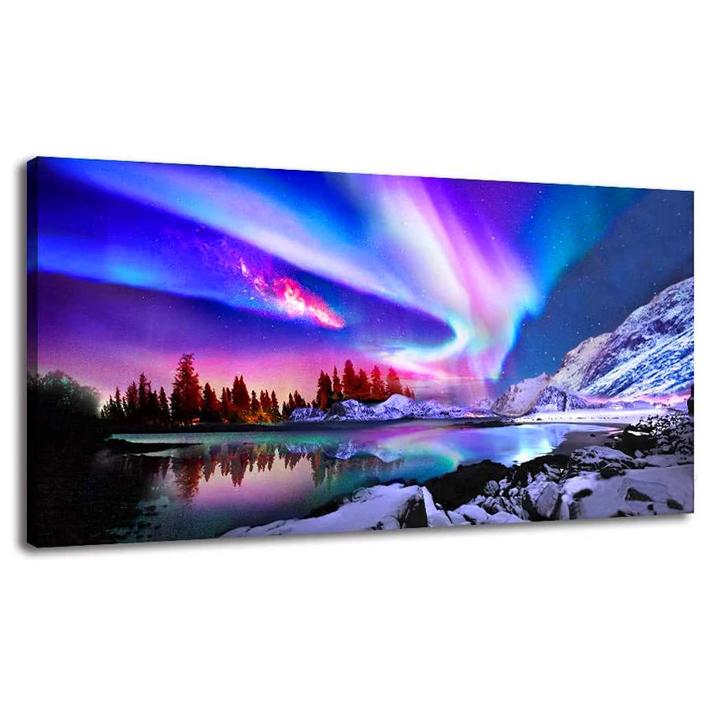 

5D Large Size Diy Diamond Painting Nature Northern Lights Cross Stitch Full Square Round Diamond Mosaic Art EmbroideryZP-4836