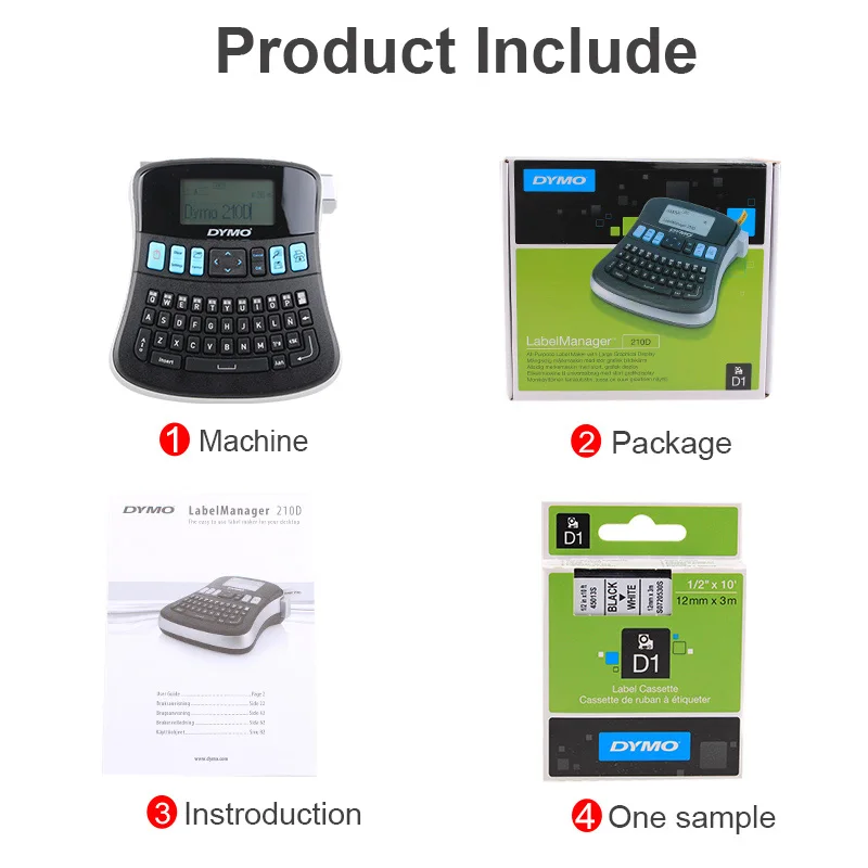 Dymo Label Manager LM-210D Label Printers for Dymo D1 6/9/12mm Label Tapes Handheld Label Maker LM-210D Dymo Label Printer