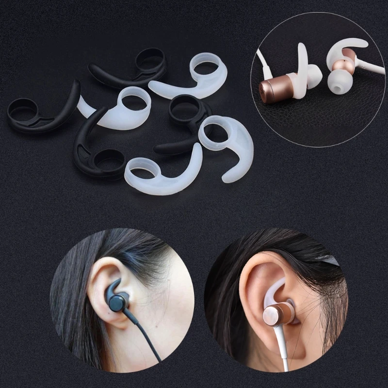 5 Pairs Earbud Hooks Silicone Budlocks Earphone Sport Grips Earbuds Fins Wings Adapters Eartips for in-Ear and Canal Earbuds