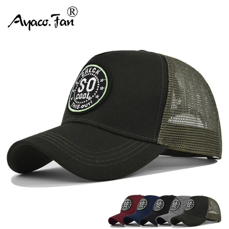 Casquette de baseball en maille brodée pour hommes et femmes, chapeau de soleil unisexe, casquettes Snapback en coton pour adolescents, chapeau Hip