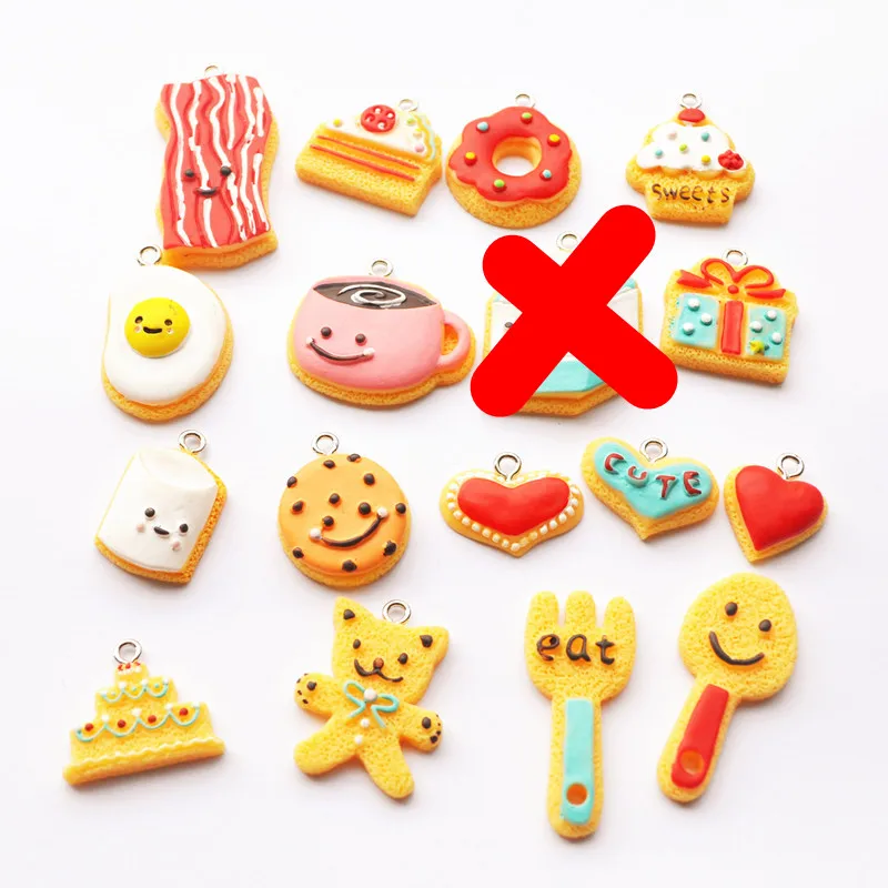 10pcs Flatback Resin Food Charms  Jewelry Necklace Pendant For Diy Keychain