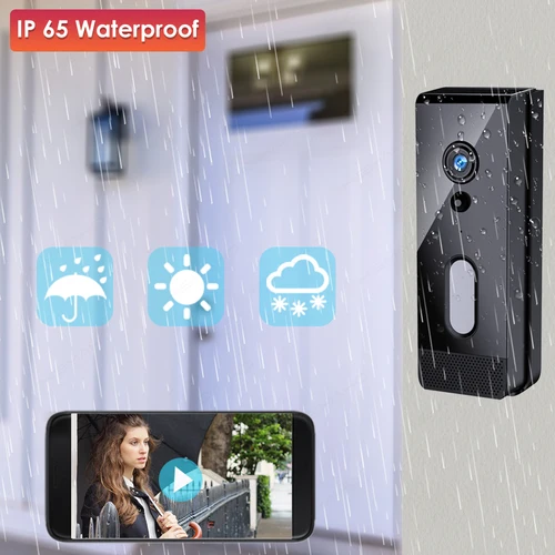 Imagen 2 del producto Tuya-timbre con cámara WiFi para exteriores, intercomunicador de vídeo inalámbrico IP65, 1080P, timbre inteligente para puerta de casa, Alexa, Google, apartamento