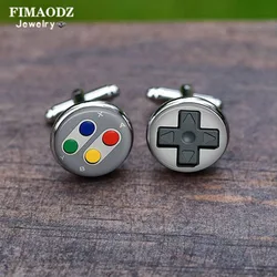 FIMAODZ Game Console Cufflinks Handle Creative Photo Glass Cabochon Cuff Links for Boyfriend Gamer Shirt Buttons