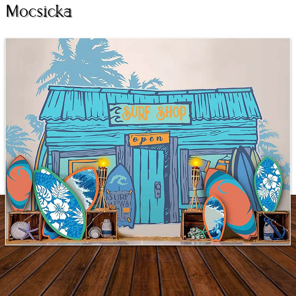 Mocsicka Anak 1st Birthday Fotografi Latar Belakang Balon Bintang Dekorasi Biru Kue Smash Photo Booth Latar Belakang untuk Foto Studio