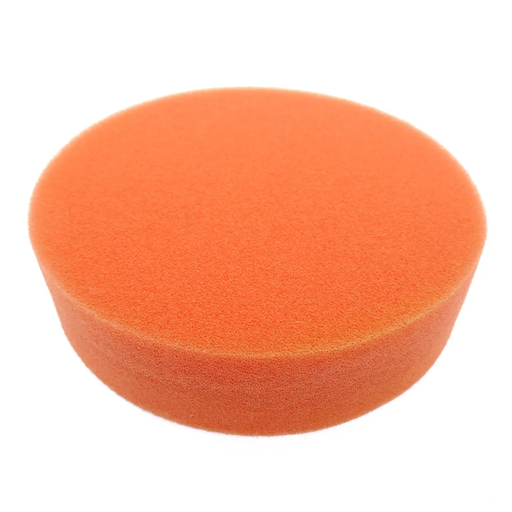 5Pcs 4 inch 100MM Buffing Sponge Pad Orange Sponge Rubbing Ruber Scouring Pad All Purpose for Car Bathroom Kitchen