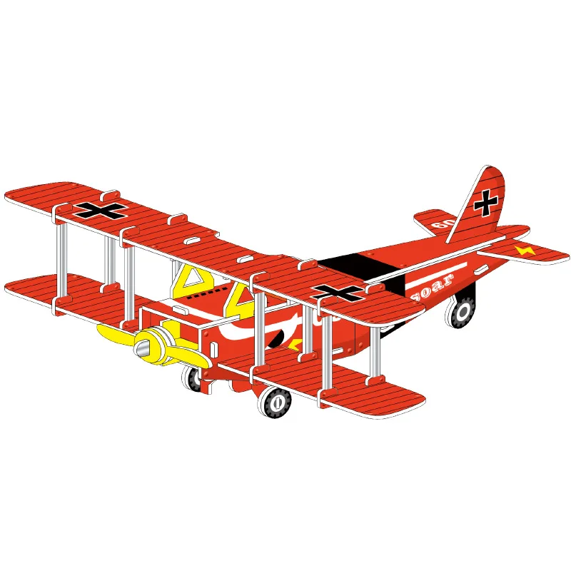 Children's 3D Puzzles, Educational Toys Manually Insert Blocks, Bombers Seaplanes, Antique Airplane Puzzle Models Toy Gifts P328