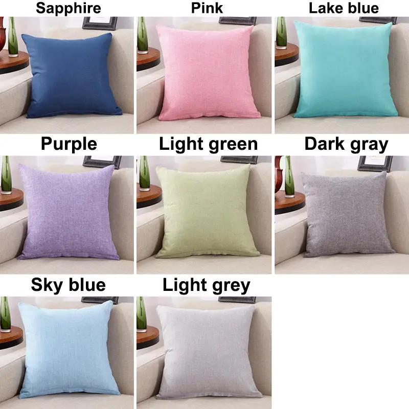 Linen Pillow Cover 1PC Solid Soft Fashion Pillowcase Comfortable Sofa Multicolor Cotton Waist Throw Pillowlip Home Supplies