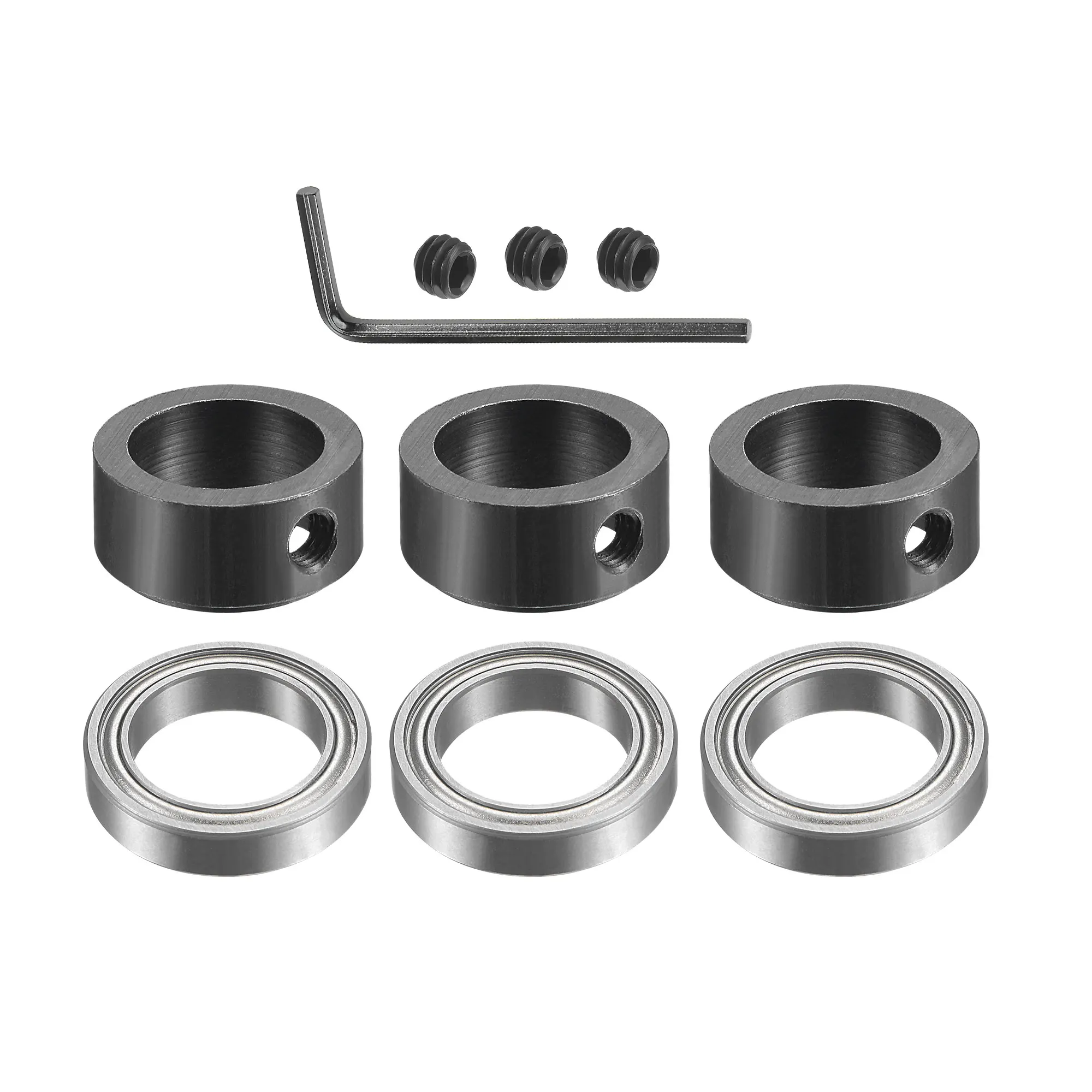 Uxcell 3Pcs R1212ZZ Bearings Accessory Kit Bearings Stop Ring Fit for 1/2