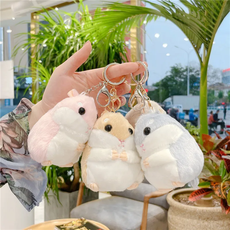 10cm Hamster doll keychain pendant doll hamster cute backpack doll plush ins bag pendant school bag pendant