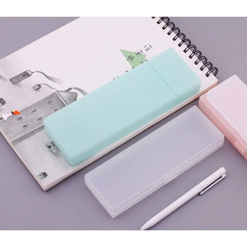 Optional Style Frosted Plastic Multi-functional translucent Pencil Case Pencil Pens storage stationery  School Supplies Gift