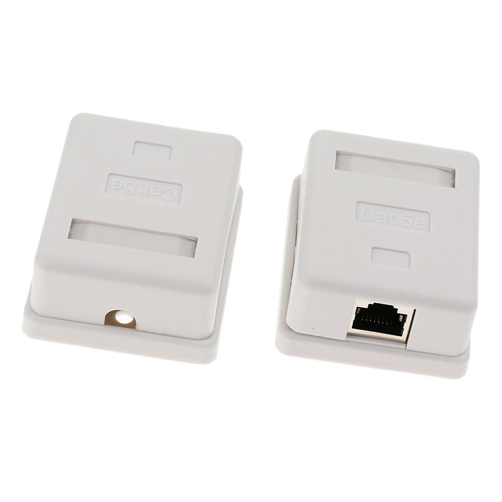 2 Sk.Single Port Cat5e Surface-Mount Box 1x  Ethernet Port Cat5e  Network / Internet Cable Wall Mount Junction Box