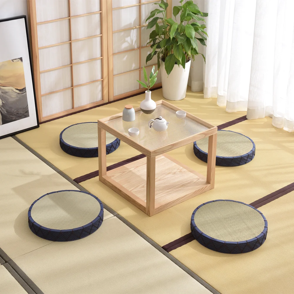 

Japan Style Cushion For Tatami Natural Rush 40CM Round Cattail Hassock Home Decor Seat Cushion