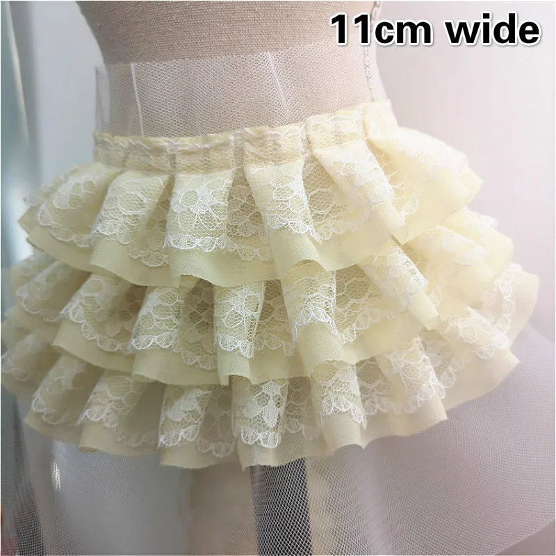 Hot Selling Multi-layer Chiffon Pleated Lace Fabric For Ladies And Children Clothes Cake Skirt Hem Convenient Sewing Accessories