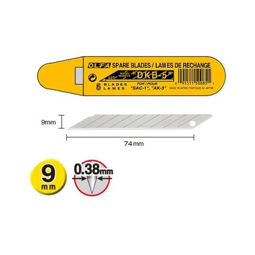 Olfa Dkb-5 30 Degree Angle Narrow Utility Knife Substitute 5'Li Cap