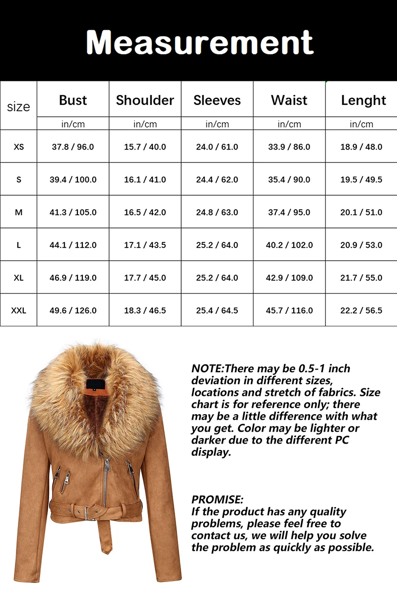 Giolshon Women Winter Faux Fake Leather Jackets Lady Vintage Thick Warm Suede Short Moto Coats Chic Casual Outwear Tops Female