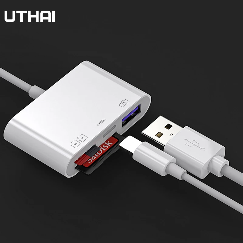 UTHAI USB3.0 Multi-Function Card Reader Multi-Function Mobile Phone OTG Adapter TF/SD 4 In One Multi-Function Card Reader