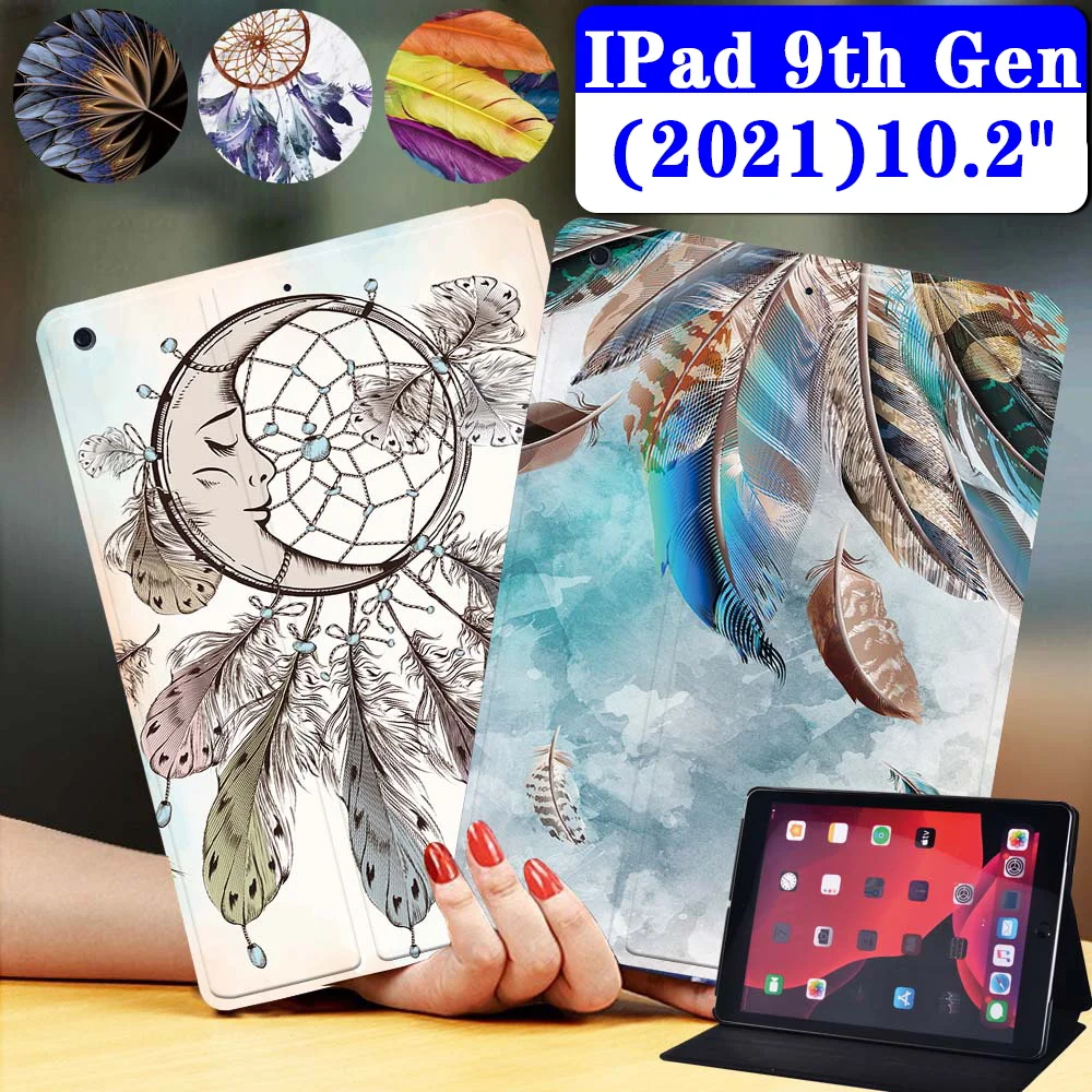 

Tablet Case for Apple IPad 2021 9th Generation 10.2 Inch Portable Anti-Fall Leatheer Cover Case for Ipad 9th 10.2"