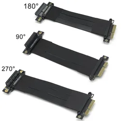 high speed PCIe X4 adapter cable 90 180 270 degree PCIe 3.0 X4 to X4 expansion cable PCI Express 4x adapter card ribbon extender